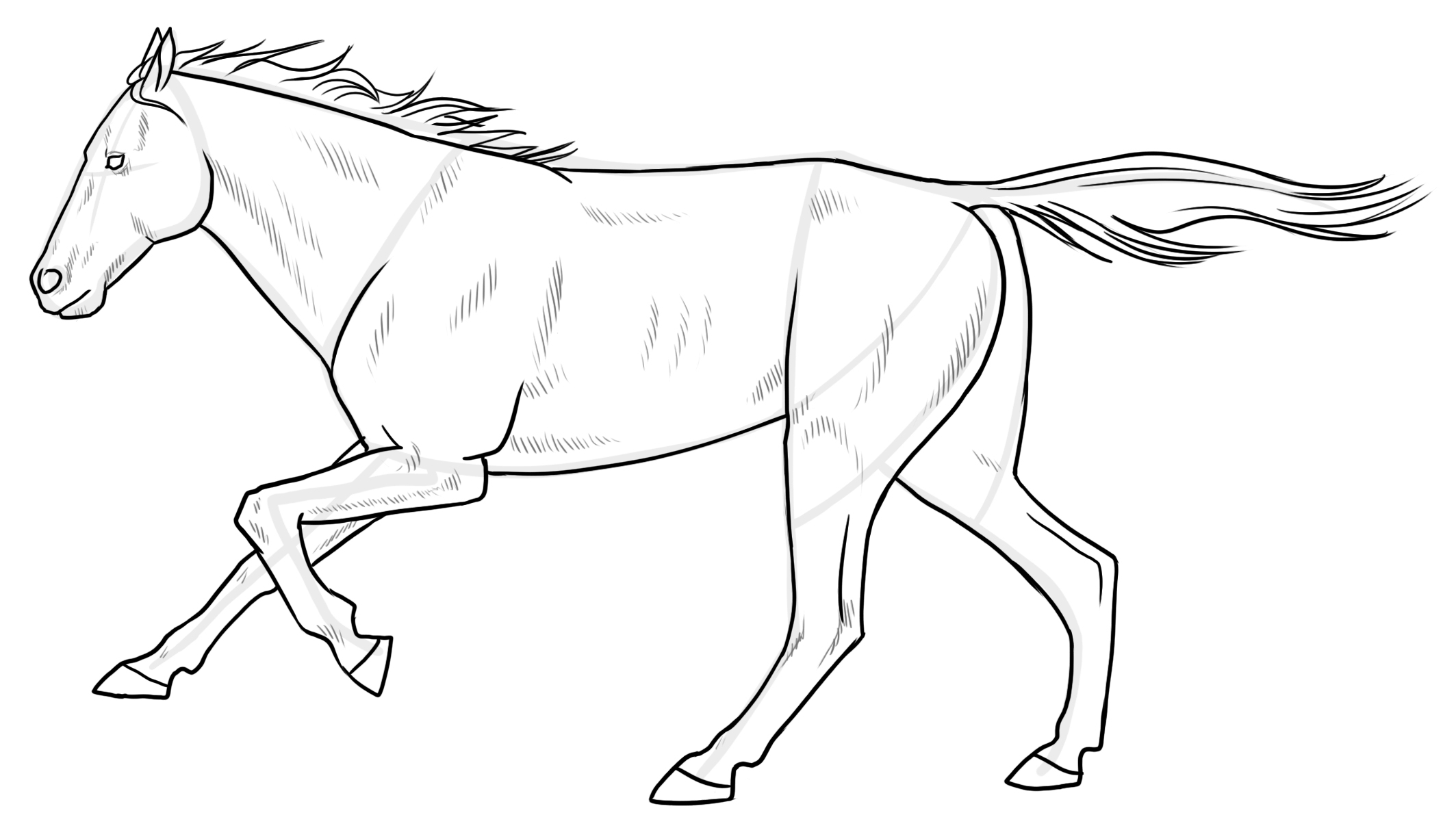 Beautiful Barbie Horse Coloring Page
