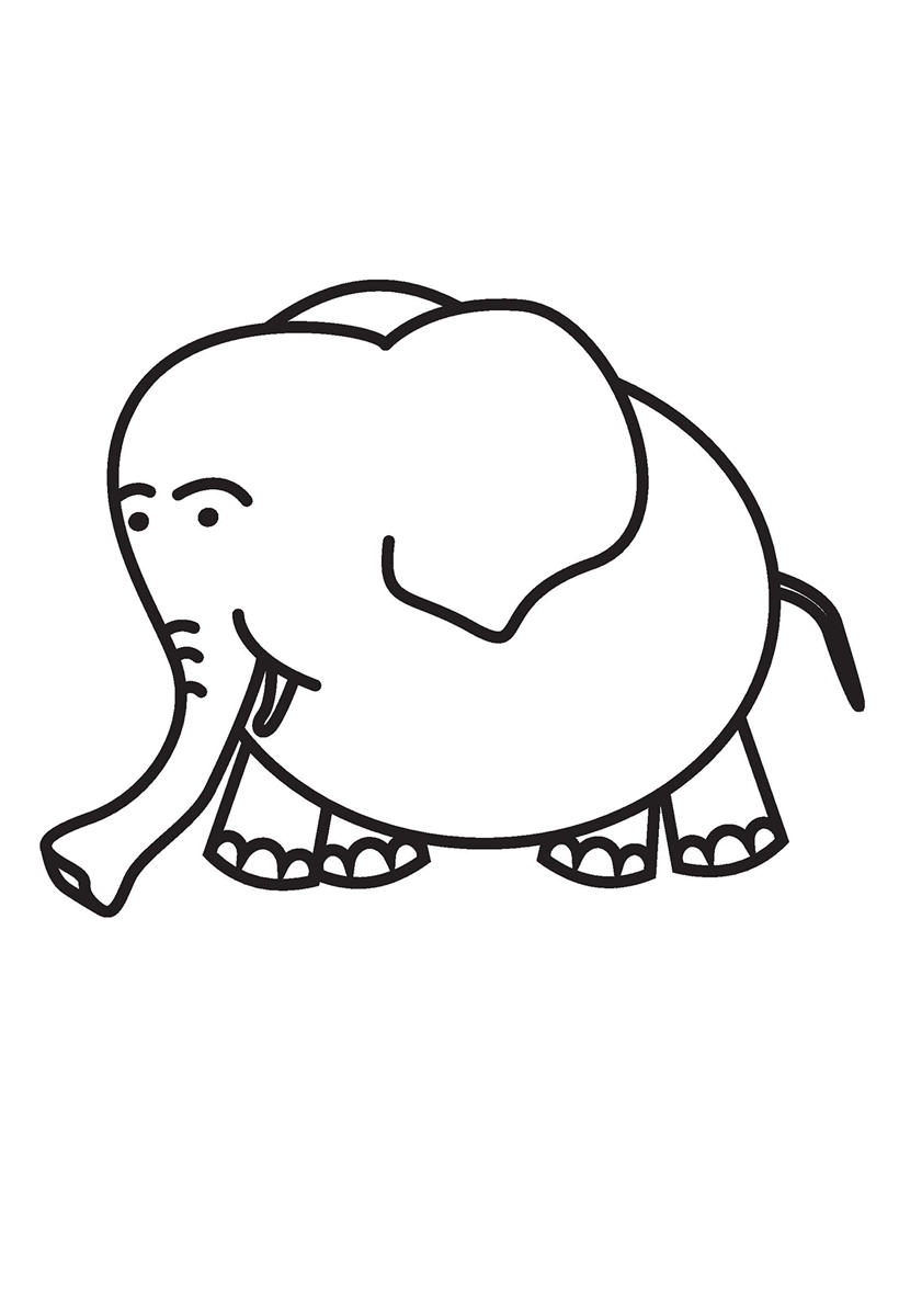 Раскраска слон для самых маленьких