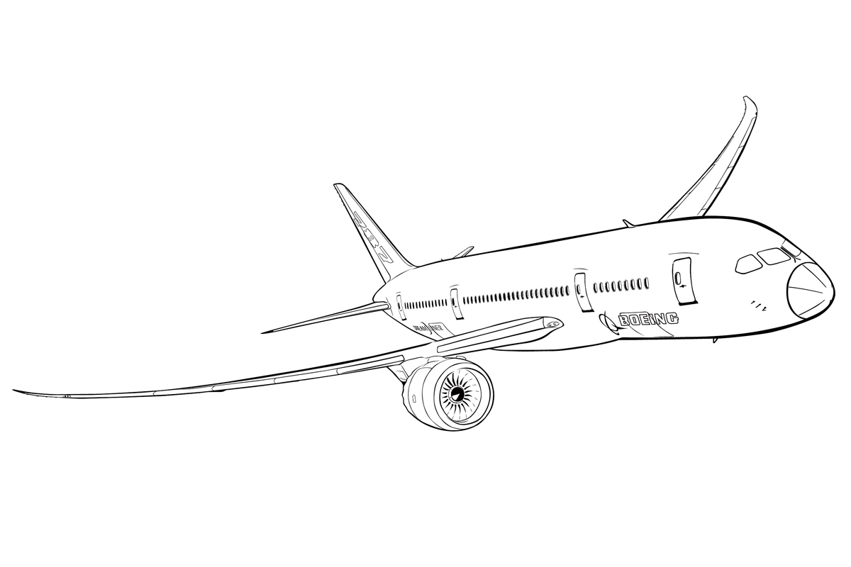 Пассажирский самолёт Боинг 737 раскраска