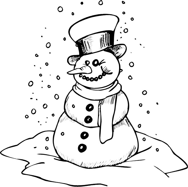 Снеговик - математическая раскраска - игра для малышей