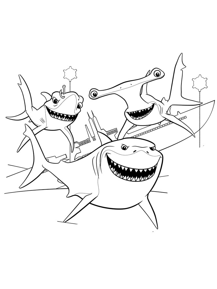 3 акулы и корабль