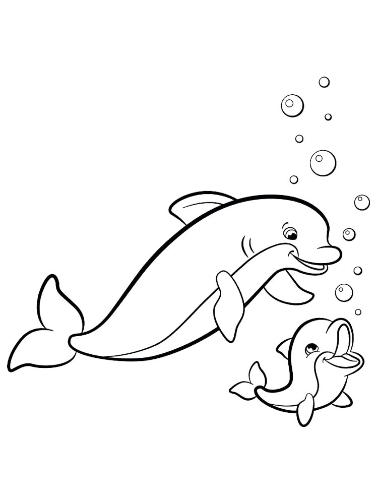Раскраски дельфин раскраска