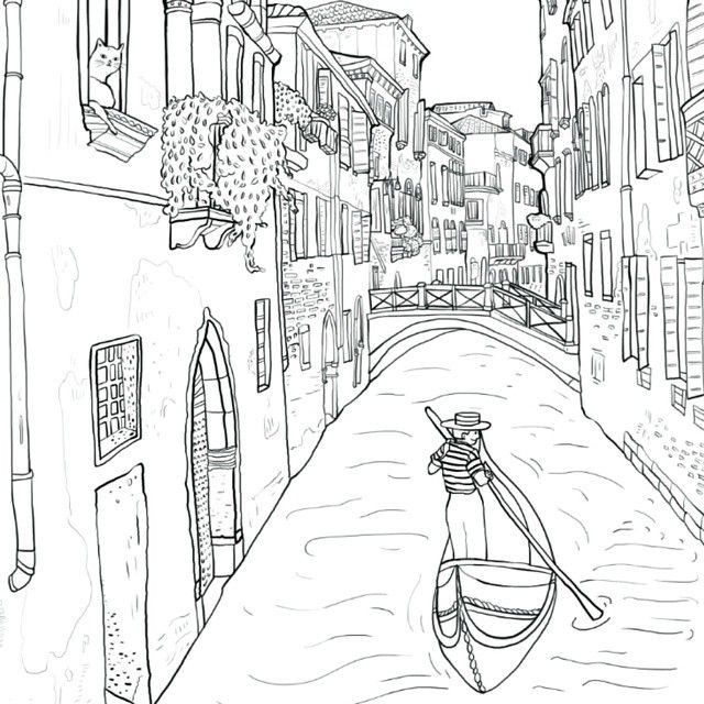 Раскраска Италия Венеция