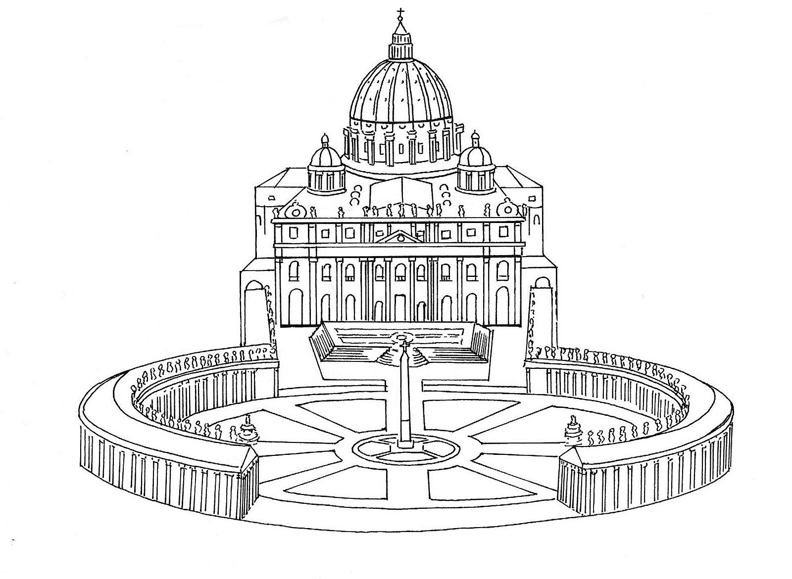 Собор Святого Петра в Риме рисунок