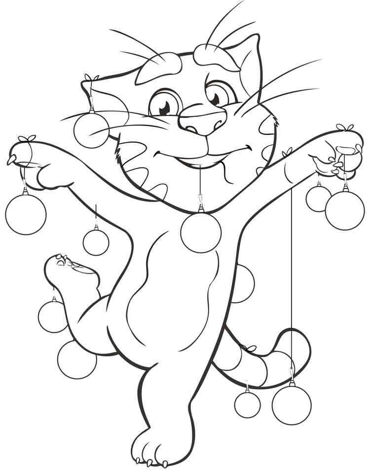 Игра раскраска с героями мультфильма Говорящий Кот Том