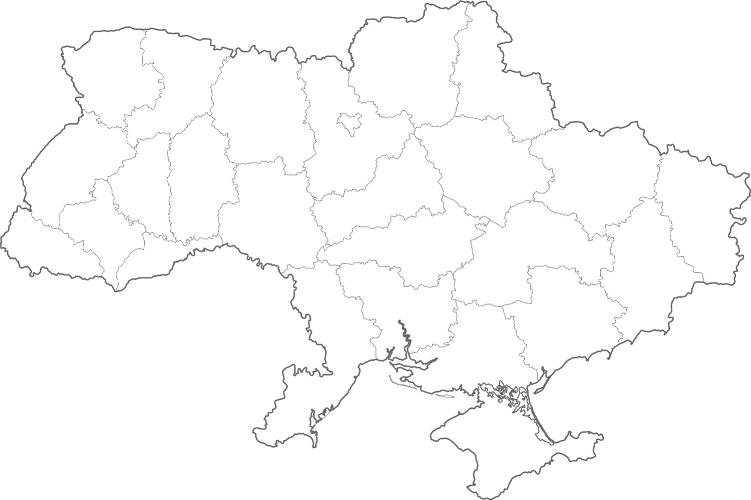 Контурная карта Украины