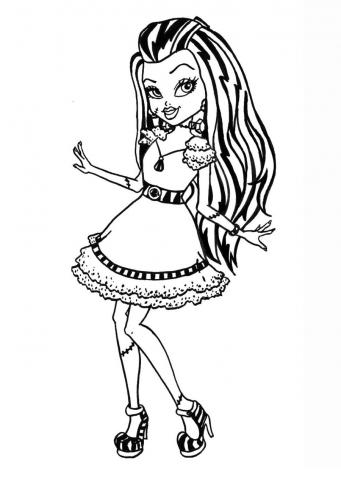 Распечатать раскраски для девочек из Монстр Хай (Child Monster High coloring sheet)
